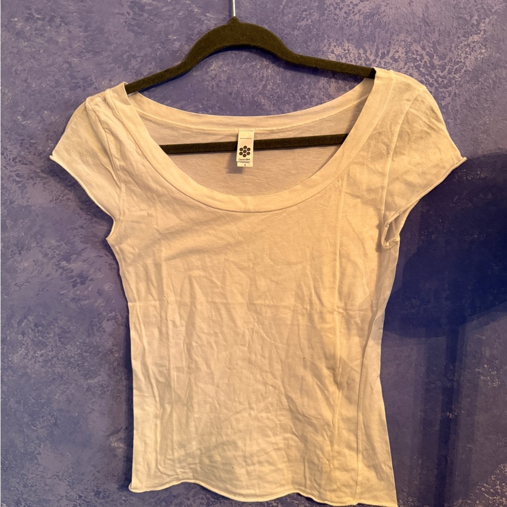 American Apparel White Scoop Neck Tee